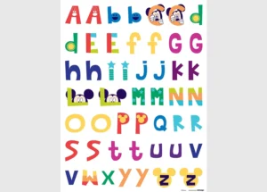 Dětská samolepka na zeď Disney Myšák Mickey – abeceda | 65 x 85 cm | DK 895