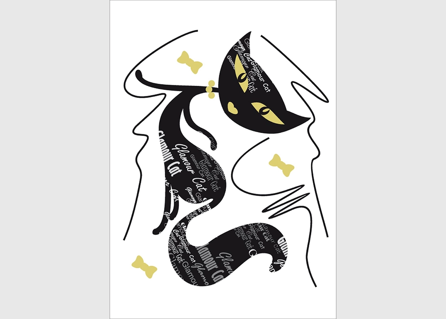 E_0422-1.webp Wall Stickers GlaMour Cat Girl, 65 x 85 cm, E 0422