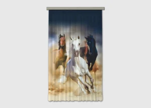 Dekorativní závěs Koně Různých Plemen | 140 x 245 cm | FCPL 6576 - Obrázek 2