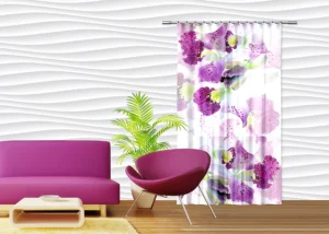 Curtain Violet Florals, 140 x 245 cm, FCSL 7523 - Obrázek 4
