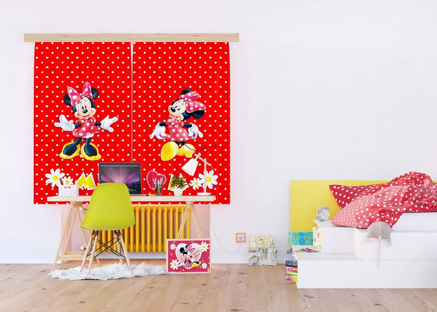 FCS_XL_4377_INTERIOR Curtain Minnie Mouse, 180 x 160 cm, FCSXL 4377 - Image 1