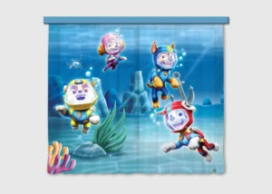 Curtain Paw Patrol Underwater, 180 x 160 cm, FCSXL 4390 - Obrázek 2