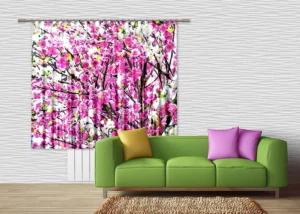 Curtain Pink Floral, 180 x 160 cm, FCSXL 4806 - Obrázek 3