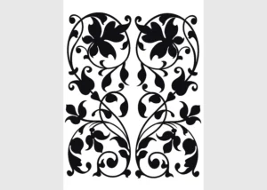 Wall Stickers Flock Black Flowers Wall | 65 x 85 cm | FL 0460