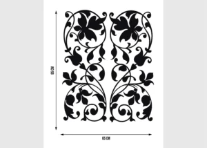 Wall Stickers Flock Black Flowers Wall | 65 x 85 cm | FL 0460 - Image 2