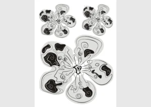 Wall Stickers Flock Grey Flowers | 65 x 85 cm | FL 1011