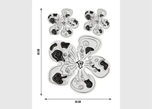 Wall Stickers Flock Grey Flowers | 65 x 85 cm | FL 1011 - Image 2