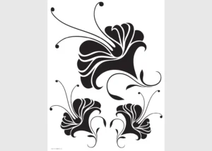 Wall Stickers Flock Nostalgic Flower | 65 x 85 cm | FL 1017