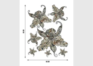 Wall Stickers Flock Retro Flowers | 65 x 85 cm | FL 1018 - Image 2