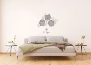 Samolepka na zeď Malované Černo-Bílé Růže | 65 x 85 cm | FL 1034 - Obrázek 2