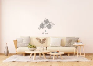 Samolepka na zeď Malované Černo-Bílé Růže | 65 x 85 cm | FL 1034 - Obrázek 3