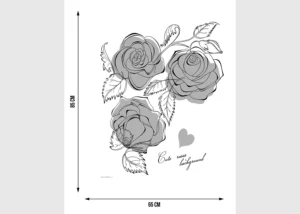 Samolepka na zeď Malované Černo-Bílé Růže | 65 x 85 cm | FL 1034 - Obrázek 4