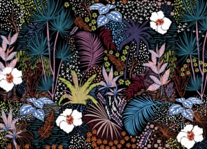 Wall Mural Tropical Sketch, Premium Non-woven Wallpaper, 375 x 270 cm, FT5P 352035 - Image 2