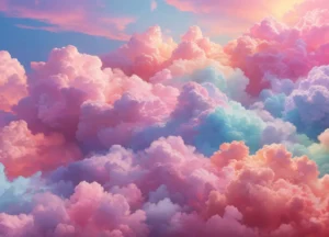 Wall Mural Pastel Clouds, Premium Non-woven Wallpaper, 375 x 270 cm, FT5P 352085 - Image 2