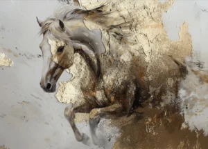 Fototapeta Zlatý Kůň | Vliesová fototapeta na zed' | 375 x 270 cm | FT5P 352061 - Obrázek 2