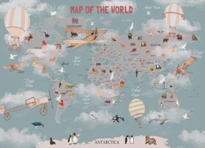 Wall Mural Kids' Aeromap, 375 x 270 cm, FTD5P 352241 - Image 2