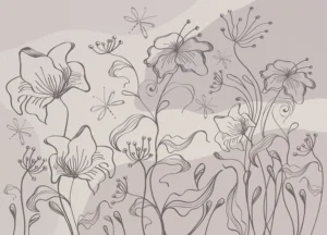 Wall Mural Abstract Dim Botanical Flow, Premium Non-woven Wallpaper, 375 x 270 cm, FT5P 352273 - Image 2