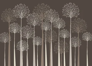 Fototapeta Šedé Vysoké Stromy | Vliesová fototapeta na zed' | 375 x 270 cm | FT5P 352275 - Obrázek 2