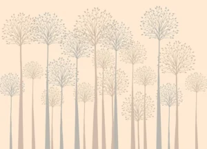 Wall Mural Tall Trees on Beige, 375 x 270 cm, FT5P 352277 - Obrázek 2