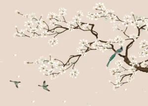 Wall Mural Coffee Chinoiseri, Premium Non-woven Wallpaper, 375 x 270 cm, FT5P 352467 - Image 2