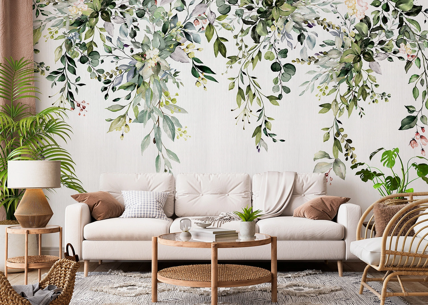 FT5P_3049_INTERIOR_2 Wall Mural Hanging Watercolor Branches, 375 x 270 cm, FT5P 3049