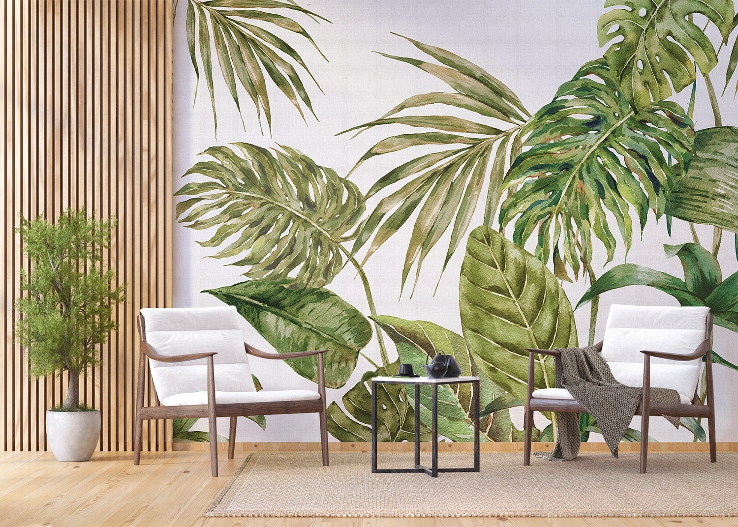 FT5P_3051_INTERIOR_3 Wall Mural Green Fern, 375 x 270 cm, FT5P 3051