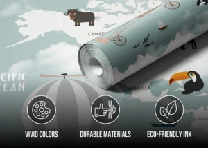 Dětská fototapeta Mapa Světa Zvířat | Vliesová fototapeta na zed' | 375 x 270 cm | FTD5P 3091 - Obrázek 3