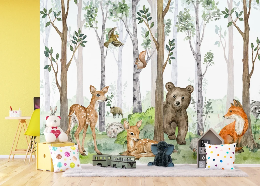 Wall Mural Animals World Map, 375 x 270 cm, FT5P 3093