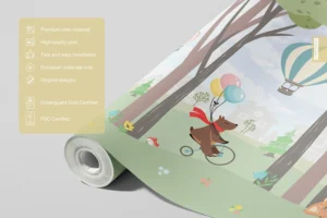 Dětská fototapeta Medvěd s Balónky | Vliesová fototapeta na zed' | 375 x 270 cm | FTD5P 3095 - Obrázek 4