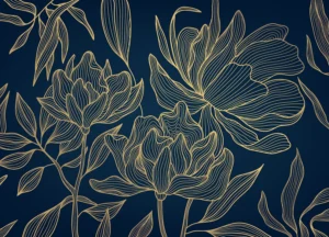 Wall Mural Wavy Flowers, Premium Non-woven Wallpaper, 375 x 270 cm, FT5P 352009 - Image 2