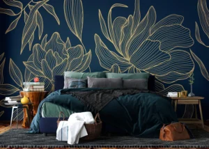Wall Mural Wavy Flowers, Premium Non-woven Wallpaper, 375 x 270 cm, FT5P 352009 - Image 4