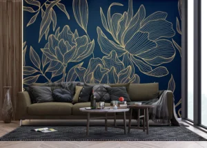 Wall Mural Wavy Flowers, Premium Non-woven Wallpaper, 375 x 270 cm, FT5P 352009 - Image 3