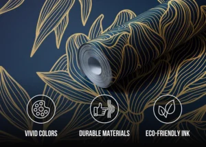Wall Mural Wavy Flowers, Premium Non-woven Wallpaper, 375 x 270 cm, FT5P 352009 - Image 5