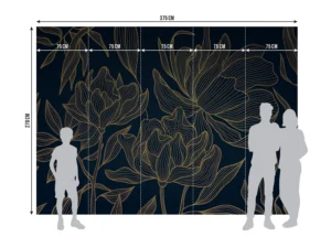 Wall Mural Wavy Flowers, Premium Non-woven Wallpaper, 375 x 270 cm, FT5P 352009 - Image 7