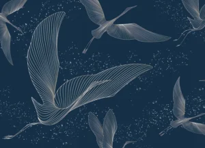 Wall Mural Graphic Cranes, Premium Non-woven Wallpaper, 375 x 270 cm, FT5P 352013 - Image 2