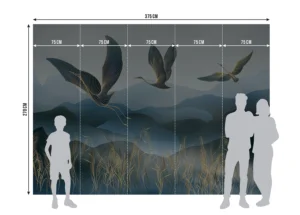 Wall Mural Cranes in the Fog, Premium Non-woven Wallpaper, 375 x 270 cm, FT5P 352017 - Image 7