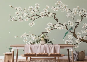 Wall Mural Green Chinoiseri, Premium Non-woven Wallpaper, 375 x 270 cm, FT5P 352027 - Image 3