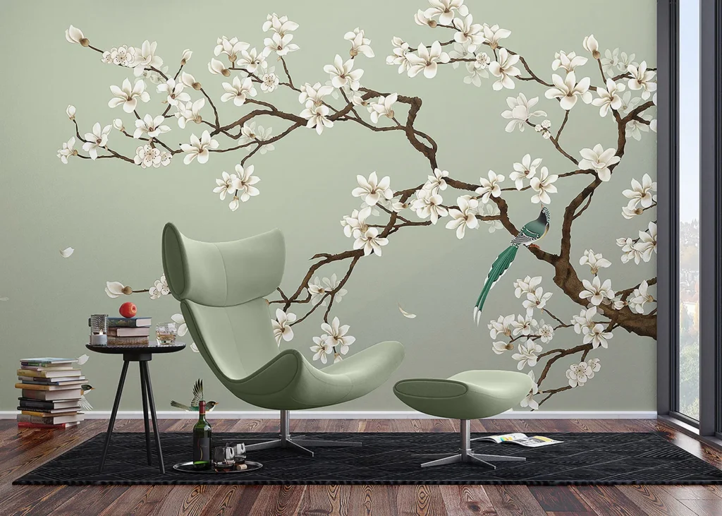 Wall Mural Green Chinoiseri, 375 x 270 cm, FT5P 352027