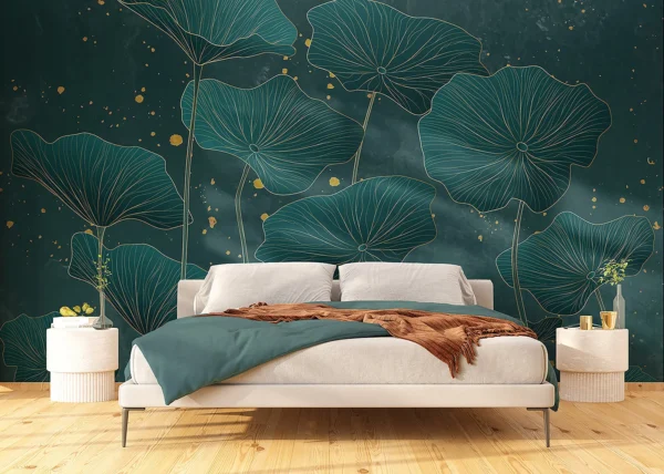 Wall Mural Lotus Leaves, 375 x 270 cm, FT5P 352063