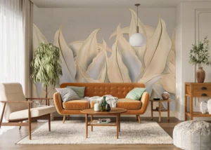 Fototapeta Béžová - Zlaté Palmy | Vliesová fototapeta na zed' | 375 x 270 cm | FT5P 352091 - Obrázek 3