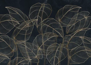 Wall Mural Golden Botanical Lines, 375 x 270 cm, FT5P 352095 - Obrázek 2