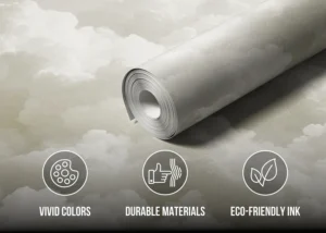 Wall Mural Gray Clouds, Premium Non-woven Wallpaper, 375 x 270 cm, FT5P 352141 - Image 3