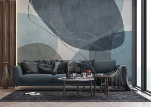 Fototapeta Modrý Textilní Vzor | Vliesová fototapeta na zed' | 375 x 270 cm | FT5P 352155 - Obrázek 4