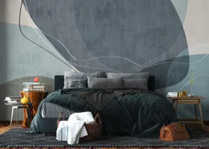 Fototapeta Modrý Textilní Vzor | Vliesová fototapeta na zed' | 375 x 270 cm | FT5P 352155