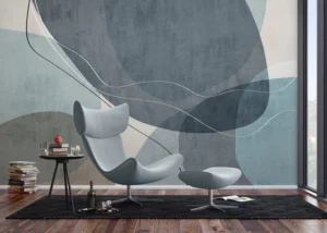 Fototapeta Modrý Textilní Vzor | Vliesová fototapeta na zed' | 375 x 270 cm | FT5P 352155 - Obrázek 3