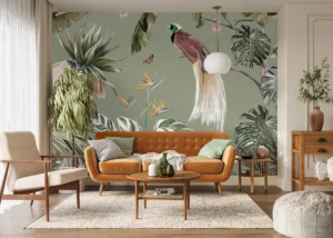 Wall Mural Peacock in the Jungle, Premium Non-woven Wallpaper, 375 x 270 cm, FT5P 352171