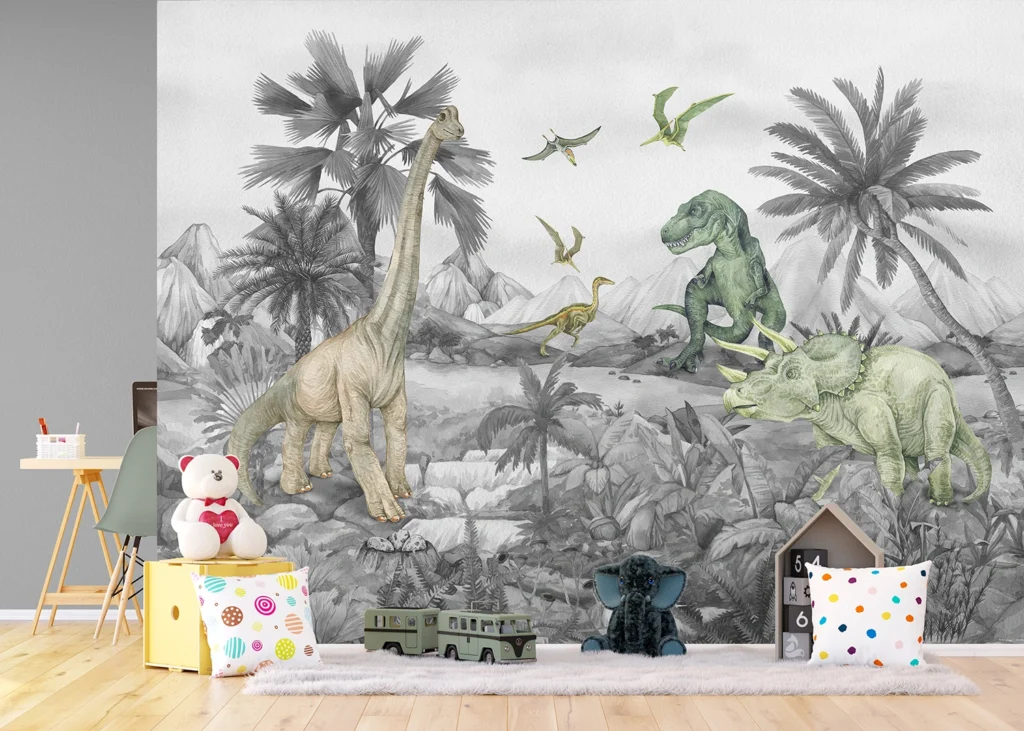 Wall Mural Faded Dino World, 375 x 270 cm, FT5P 352181