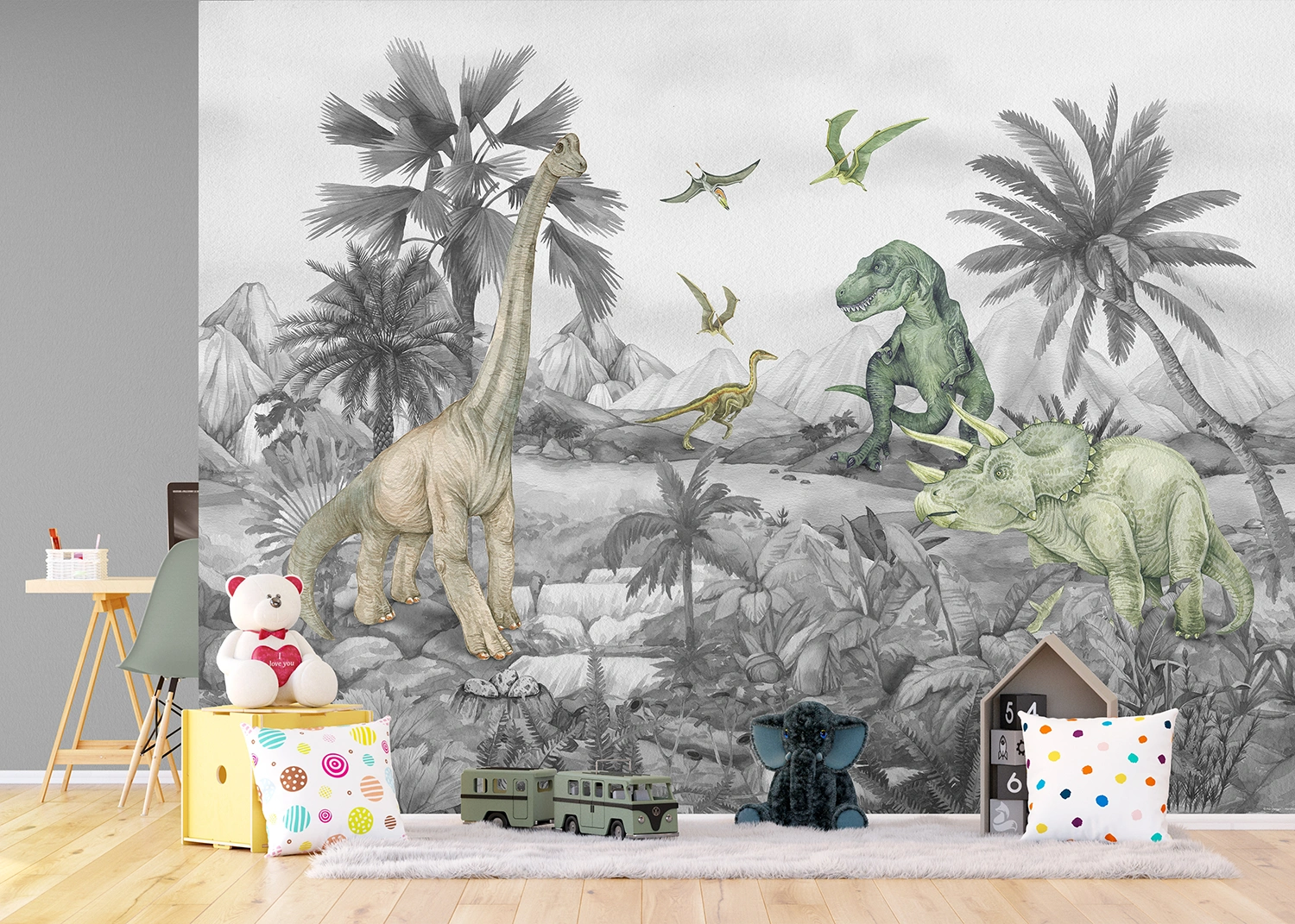 FT5P_352181_INTERIOR_3 Wall Mural Faded Dino World, 375 x 270 cm, FT5P 352181