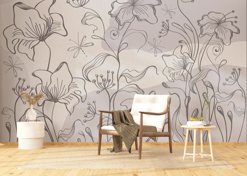 Wall Mural Abstract Dim Botanical Flow, 375 x 270 cm, FT5P 352273