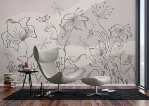 Wall Mural Abstract Dim Botanical Flow, Premium Non-woven Wallpaper, 375 x 270 cm, FT5P 352273 - Image 5